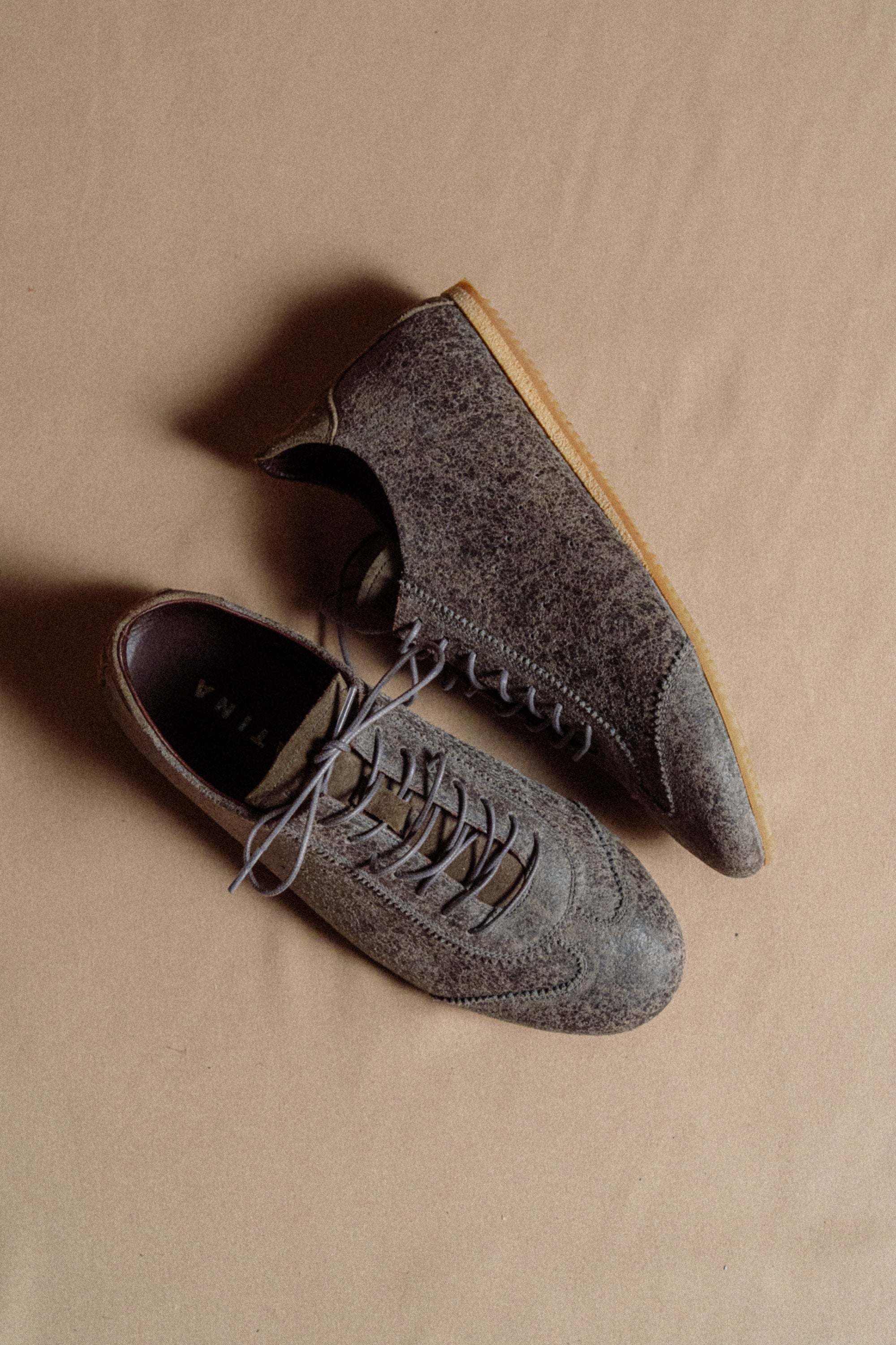 Dark Gray distressed leather