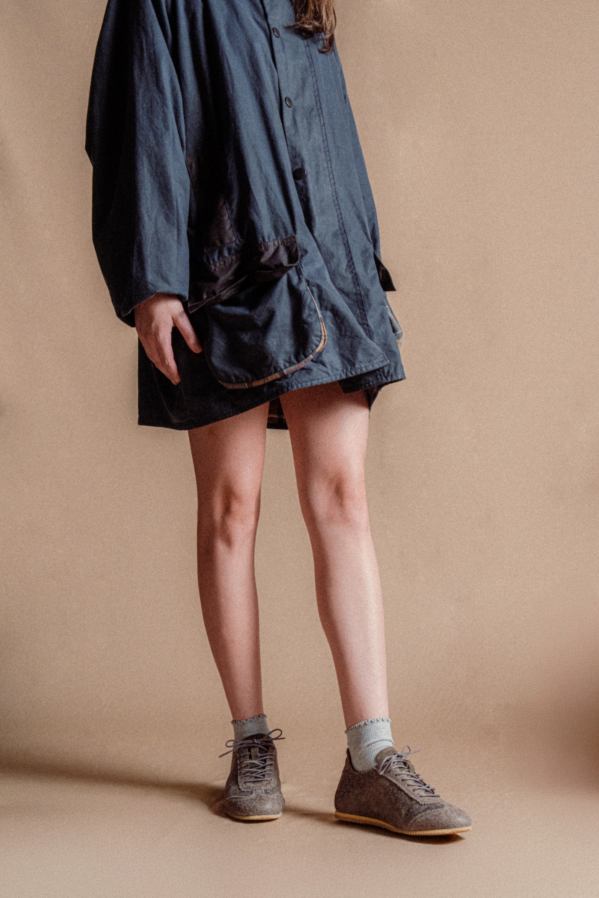 Dark Gray distressed leather